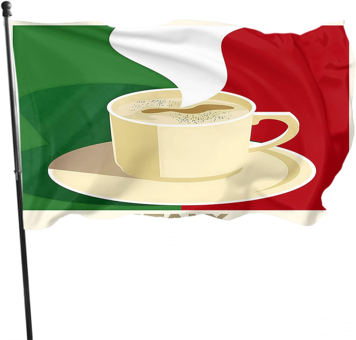 Coffee Flag 4x6 FT Italy Espresso Cappuccino with Italian
