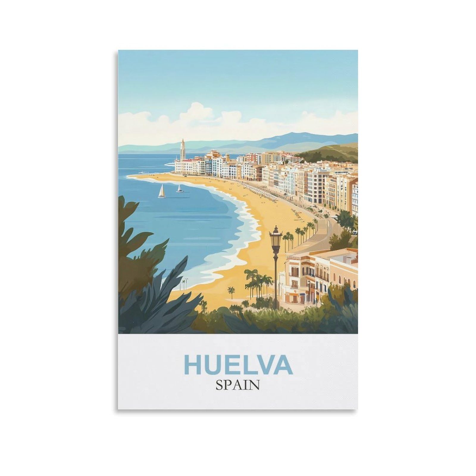 EZMLFA Diamond Painting Kits for Adults,Huelva Spain DIY Crystal Embroidery Gifts,Diamond Art Craft,for Living Room Home 30x40cm