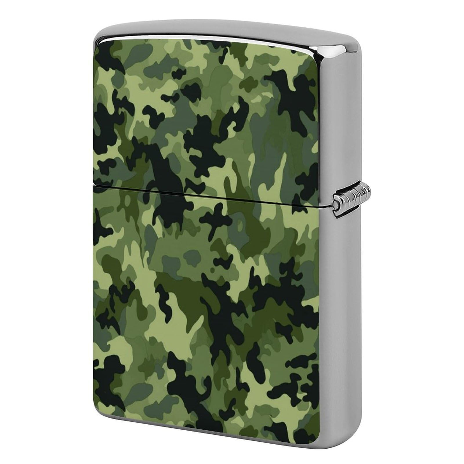 Camo Green Print Metal Lighter Cover Case, Vintage Cool Lighter Housing Funny Lighters Sleeve for Zippo Men Dad Husband Gift Collect