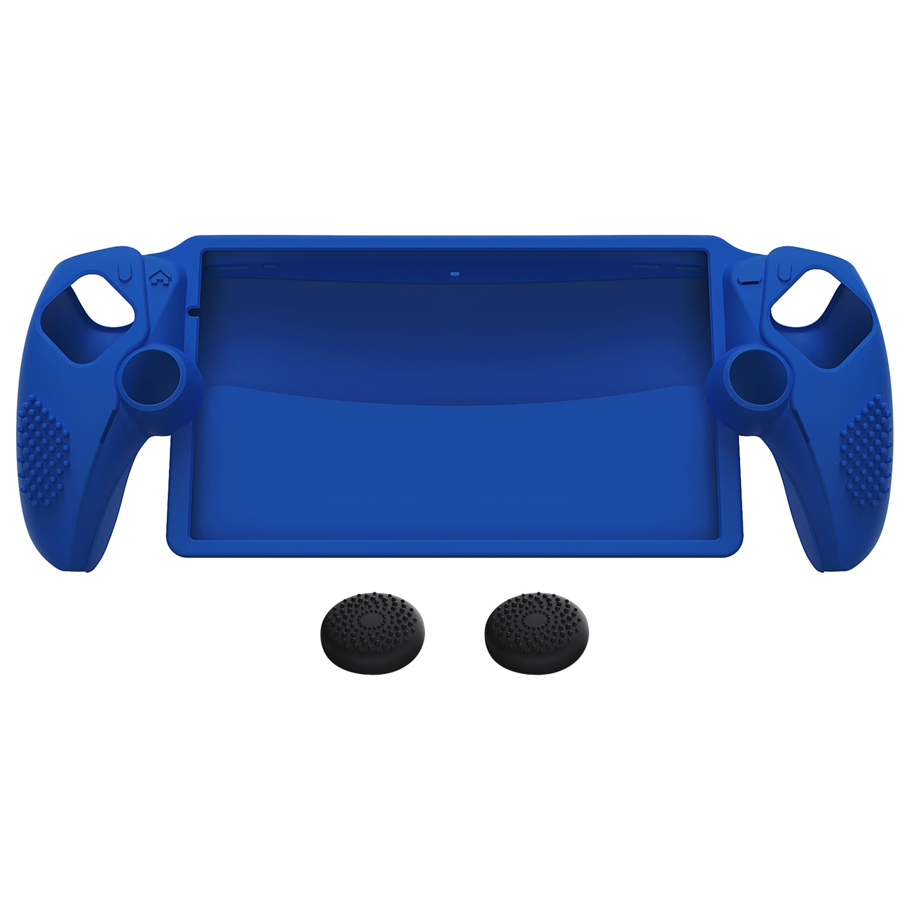PlayVital Cover Silicone per PS Portal Remote Player,Custodia Protettiva Skin Grip Antiscivolo Copri Levette Analogiche per PS Portal-3D Borchiate-Blu