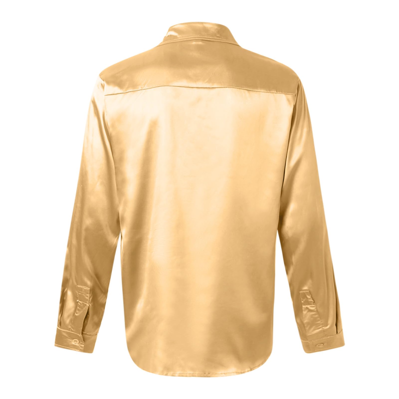 Party Hemd Herren Slim Fit Satin Bluse Langarmhemd Freizeithemden für Herren 70er Langarm Hemden Disco Party Kostüm Arbeitshemd Glänzend Langarmshirt Herren