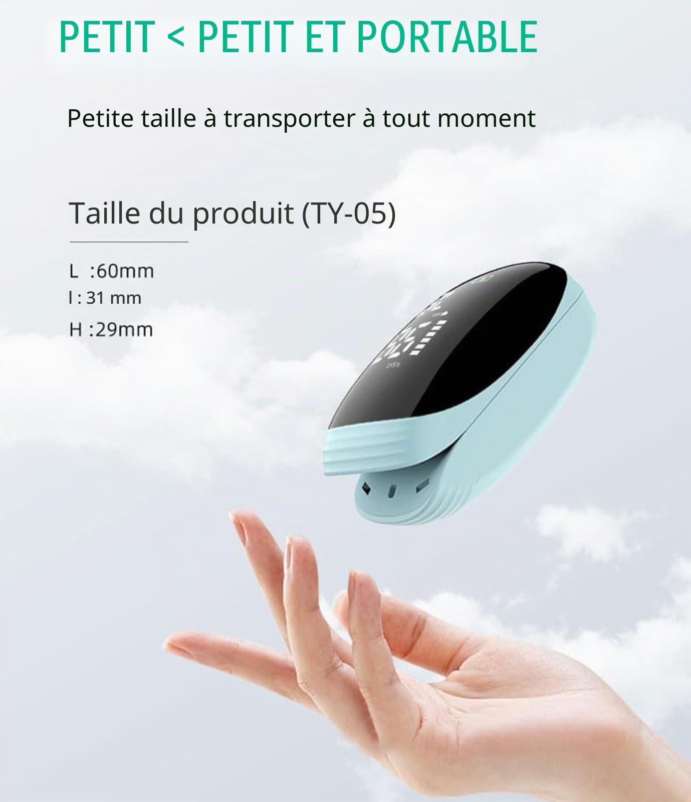 FUELIX Oxymétre De Doigt Professionnel, Saturometre Oxymetre, Mesure Précise De La Saturation en Oxygène dans Le Sang, Moniteur De Fréquence Cardiaque, Rechargeable, Écran LED A