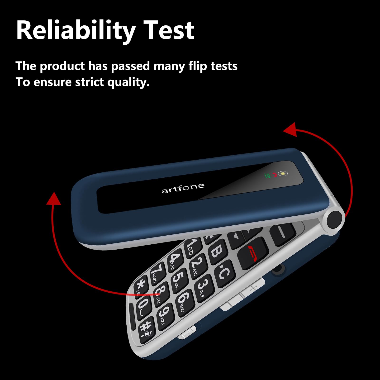 artfone F20 Blau - Seniorenhandy Klapphandy Ohne Vertrag丨2G GSM Handy für Senioren丨Dual SIM Großtasten Mobiltelefon丨2,4 Zoll Farbdisplay丨SOS Notruftaste丨FM Radio丨Sprachansage丨Kurzwahl丨1300mAh Akku