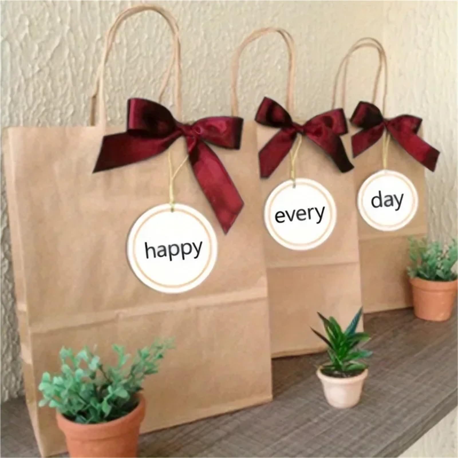 Bolsas de papel marrón con asas, varios tamaños, bolsas regalo, compras, for fiestas y regalos(30pcs-M)