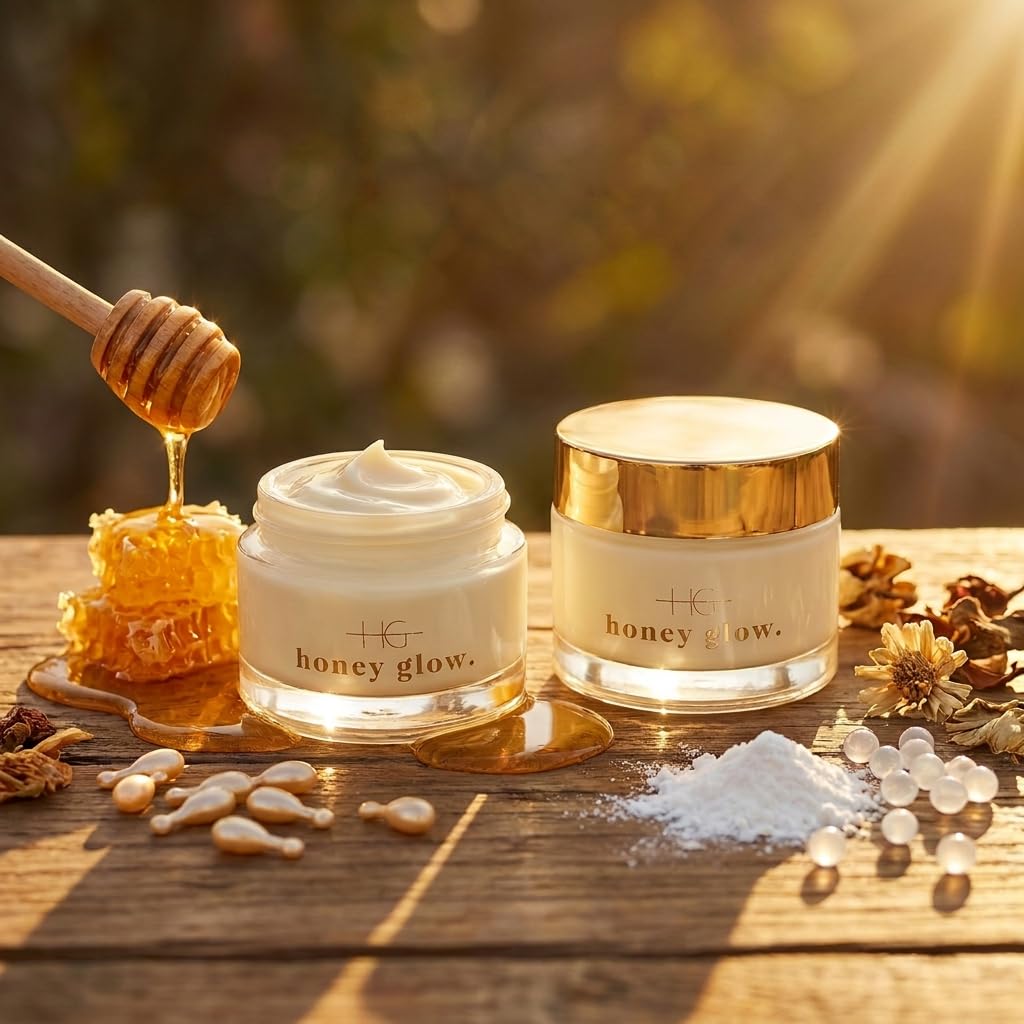 Honey Glow Duo Ultra nawilżający krem do twarzy z ceramidami i miodem, SPF 15 (2 x 50 ml) – lekki krem na dzień z niacynamidem, kwasem hialuronowym i przeciwutleniaczami