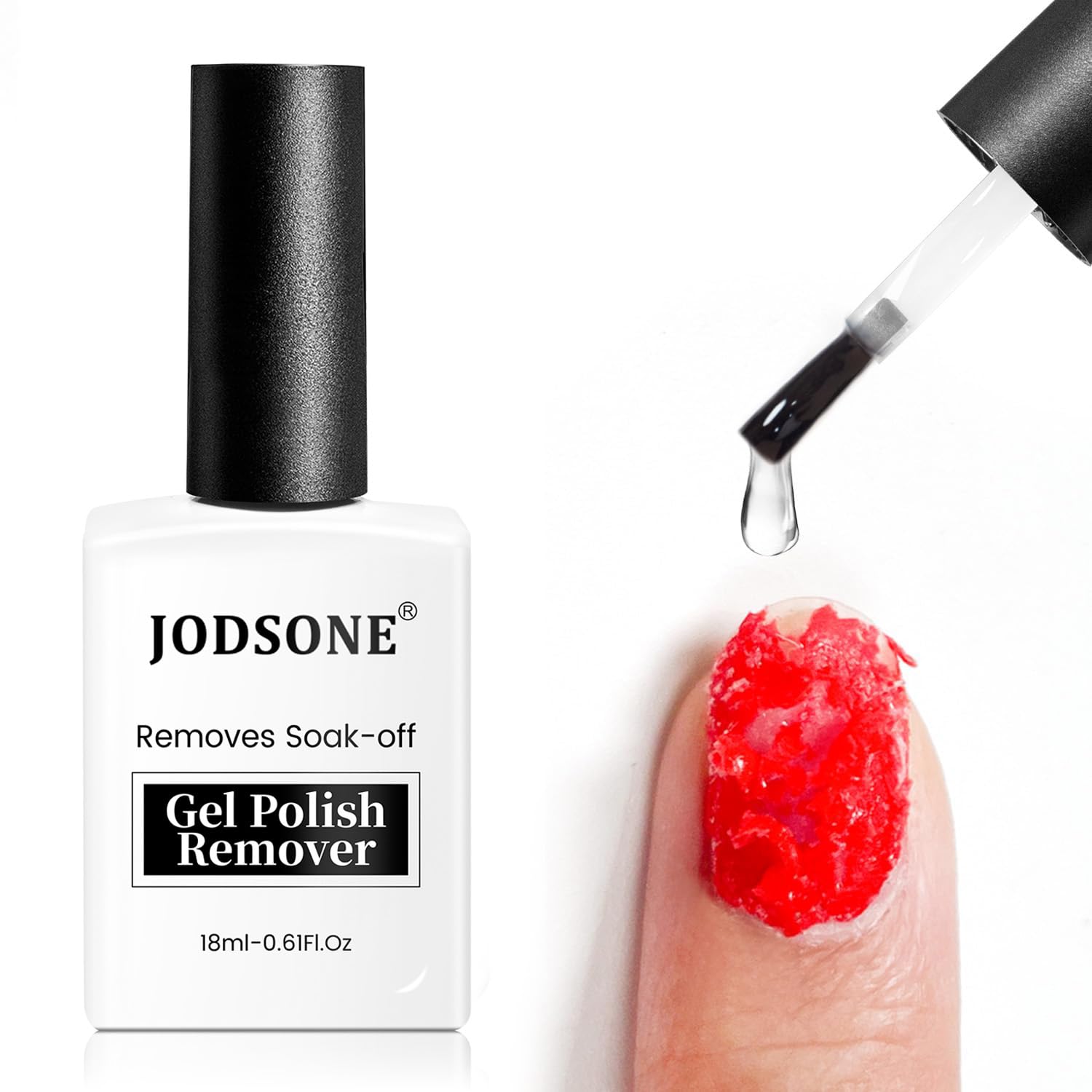 JODSONE ジェルネイルリムーバー 18ml 大容量 除光液 簡単オフ 爪にやさしい セルフネイル用 ジェルオフリムーバー 3～5 分で素早く除去