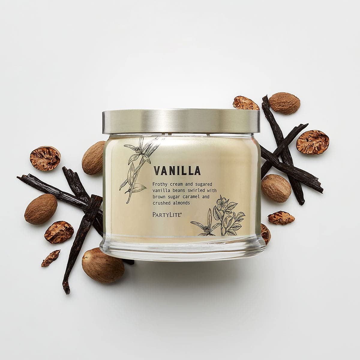 Partylite Vanilla Duftkerze mit 3 Dochten
