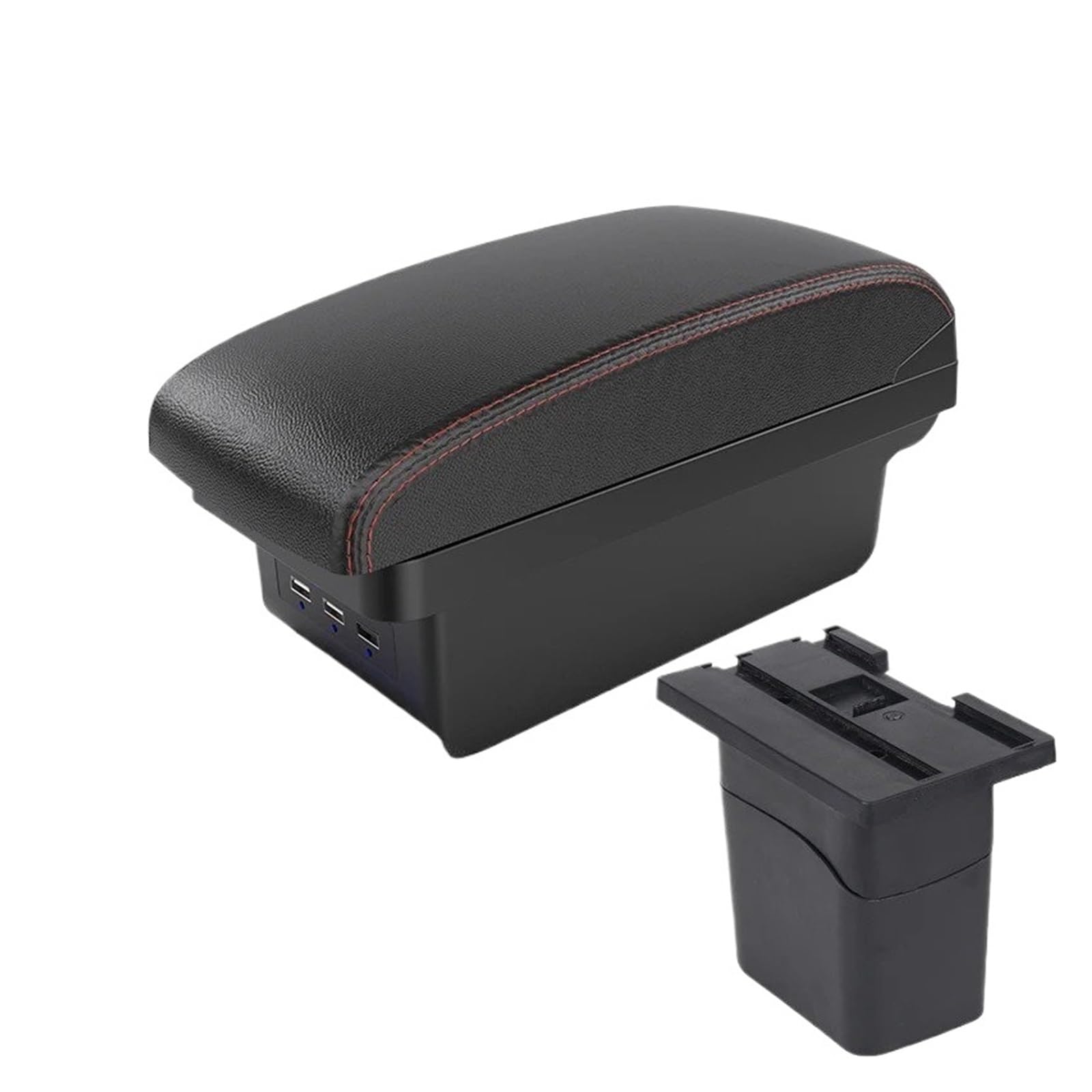 Hguvsjd Armrest Box For Chevrolet For Cruze 2009 2010 2011 2013 2014 2015 Armrest Centre Console Storage Box Interior Car Armrests(B Black red 3 USB)