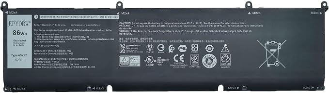 Amazon.com: EPYOBW 69KF2 Laptop Battery 86Wh 7167mAh 11.4V Series ...
