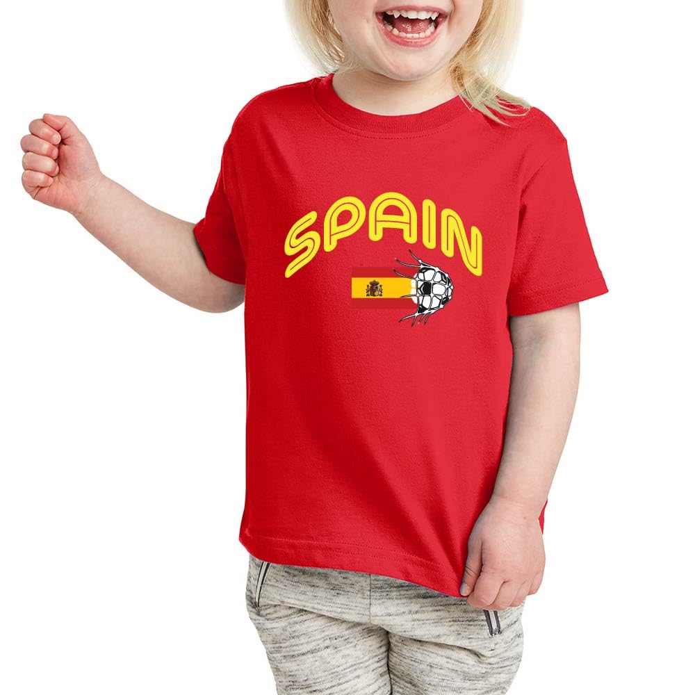 PRINTSHOP4MESpain Unisex Kids T-Shirt - Short Sleeve Round Neck Cotton Tshirt for Boys and Girls - Soft and Comfortable - Gift for Young Football Fans