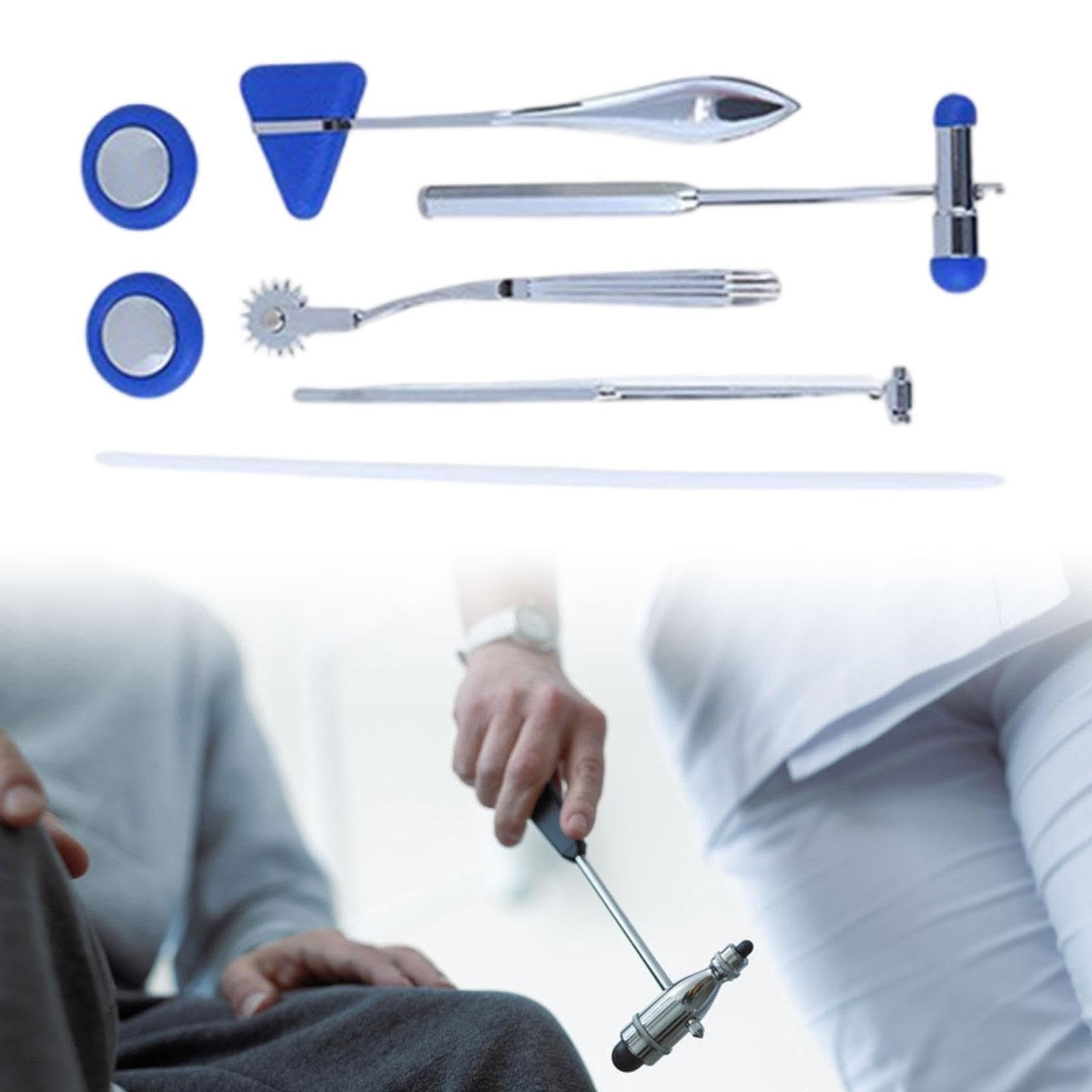 Neurological Percussione Strumento Esame Neurologico con Martelli Babinski Ruota Realizzato in Acciaio Inox E Alluminio, Blu