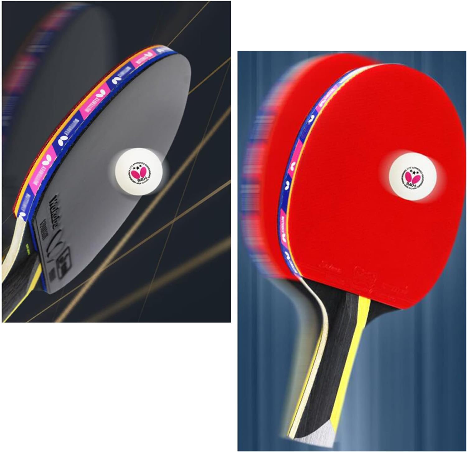 Juego de Tenis de Mesa, Pala de Ping Pong de Carbono, Palas de Tenis de Mesa avanzadas aprobadas con Embalaje de Regalo, Entrenamiento Profesional Integral