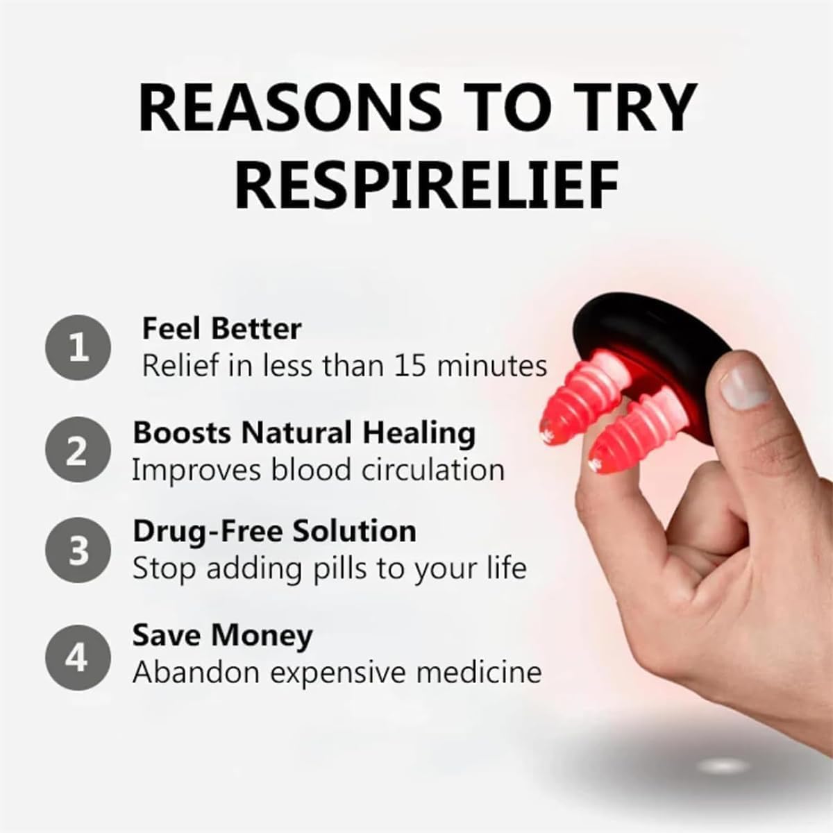 No More Colds Red Light Therapy for Nose, Respirelief Red Light Nasal Therapy Instrument, Red Light Therapy for Nose, No More Colds Red Light Nose (2 Pcs)