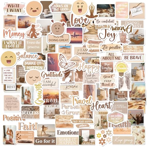 Eclazul Travel Vision Board Stickers - 100 Pcs Inspirational Planner Supplies Kit for Adults Women Girls Motivational Aesthetic Mental Health Waterproof Decals Bulk for Scrapbook Journaling Laptop