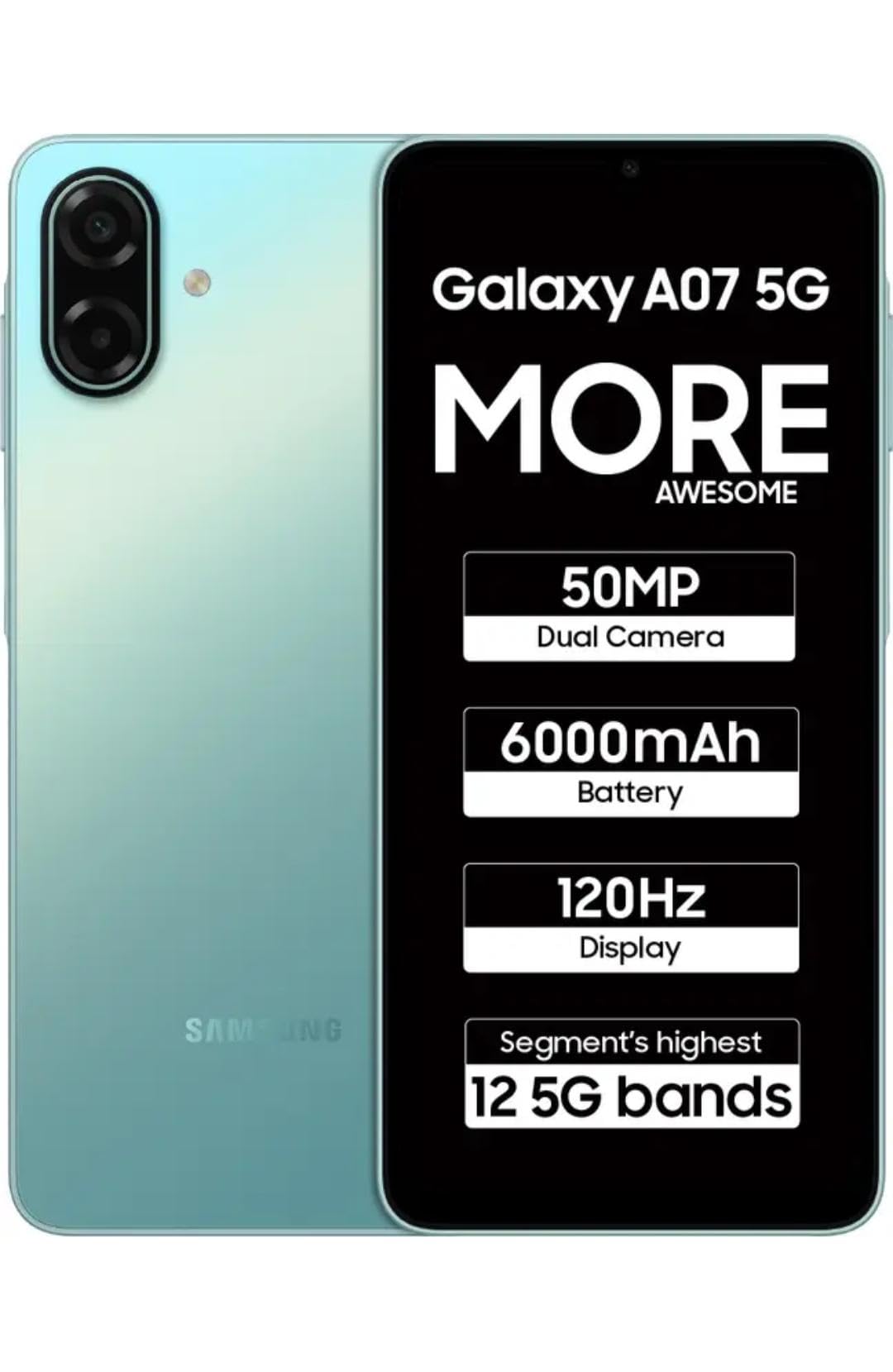 SAMSUNG Galaxy A07 4GB/128GB SIMフリー Samsung Galaxy A07 5G (Light Green, 4GB RAM, 128GB Storage) | 6.7