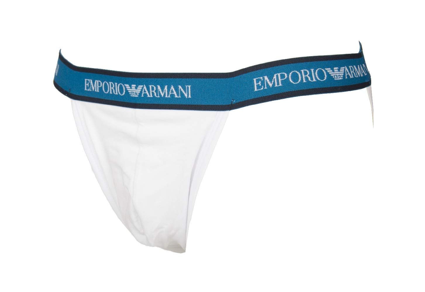 Emporio Armani Pack 2 Calzoncillos Hombre Jockstrap Jockstrap Ropa Interior artículo 111932 1P717, 17135 Marine/Bianco - Marine/White, L