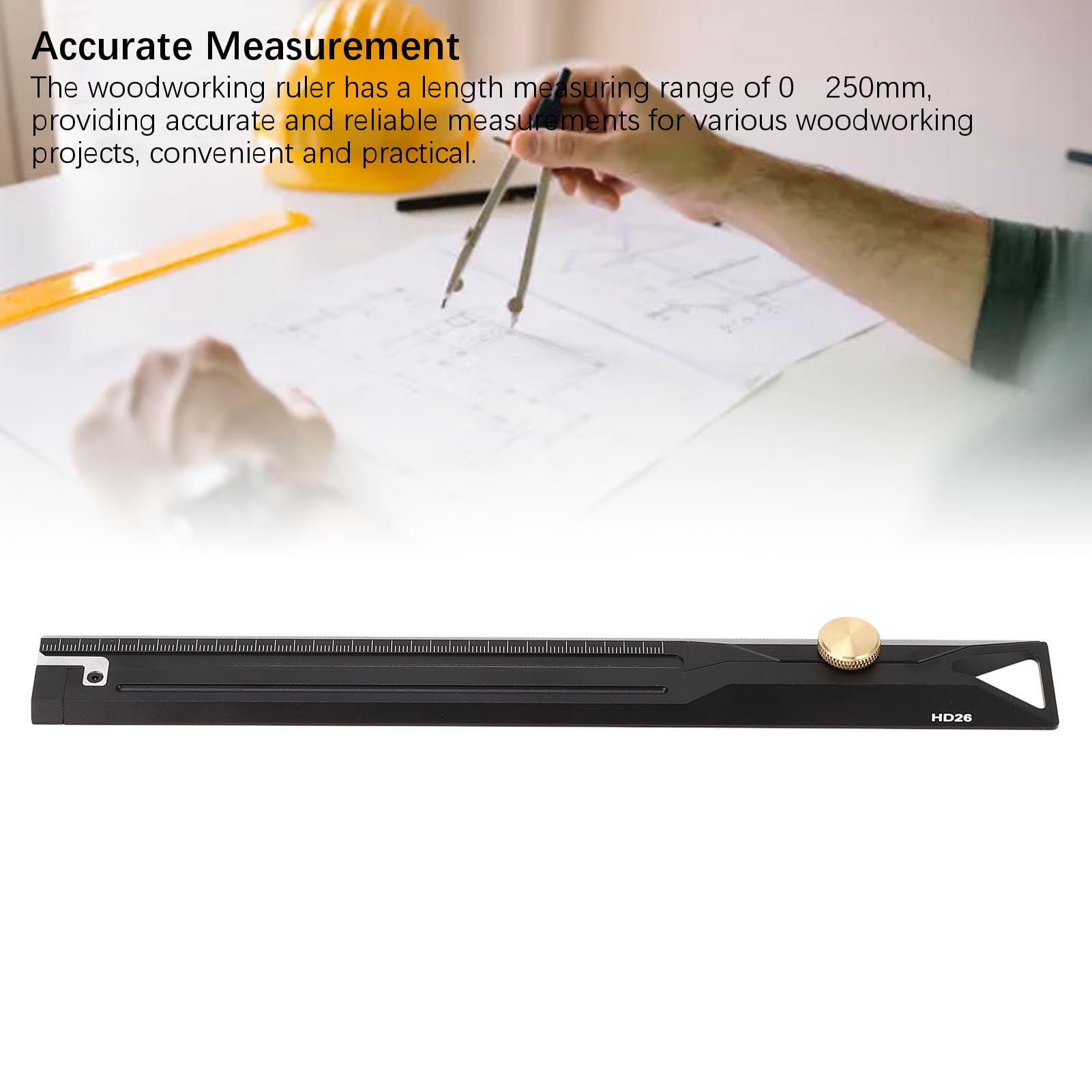 PerGar Holzbearbeitungsreißnadel, Tragbares Holzbearbeitungswerkzeug aus Aluminiumlegierung, Multifunktionales Markierungslehren-Markierungswerkzeug mit Aufbewahrungsbox, 250 Mm Länge