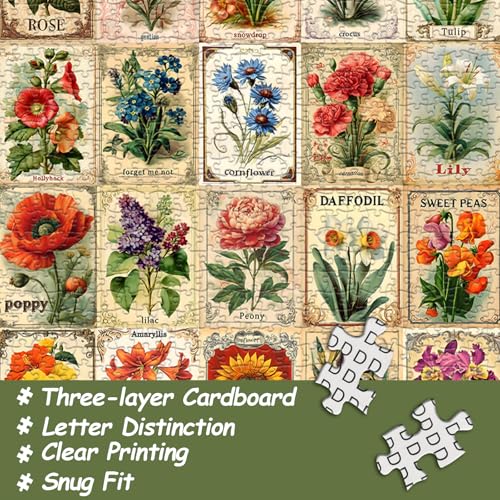 Rompecabezas Floral Vintage Plantas 14+ Anos miniatura 3