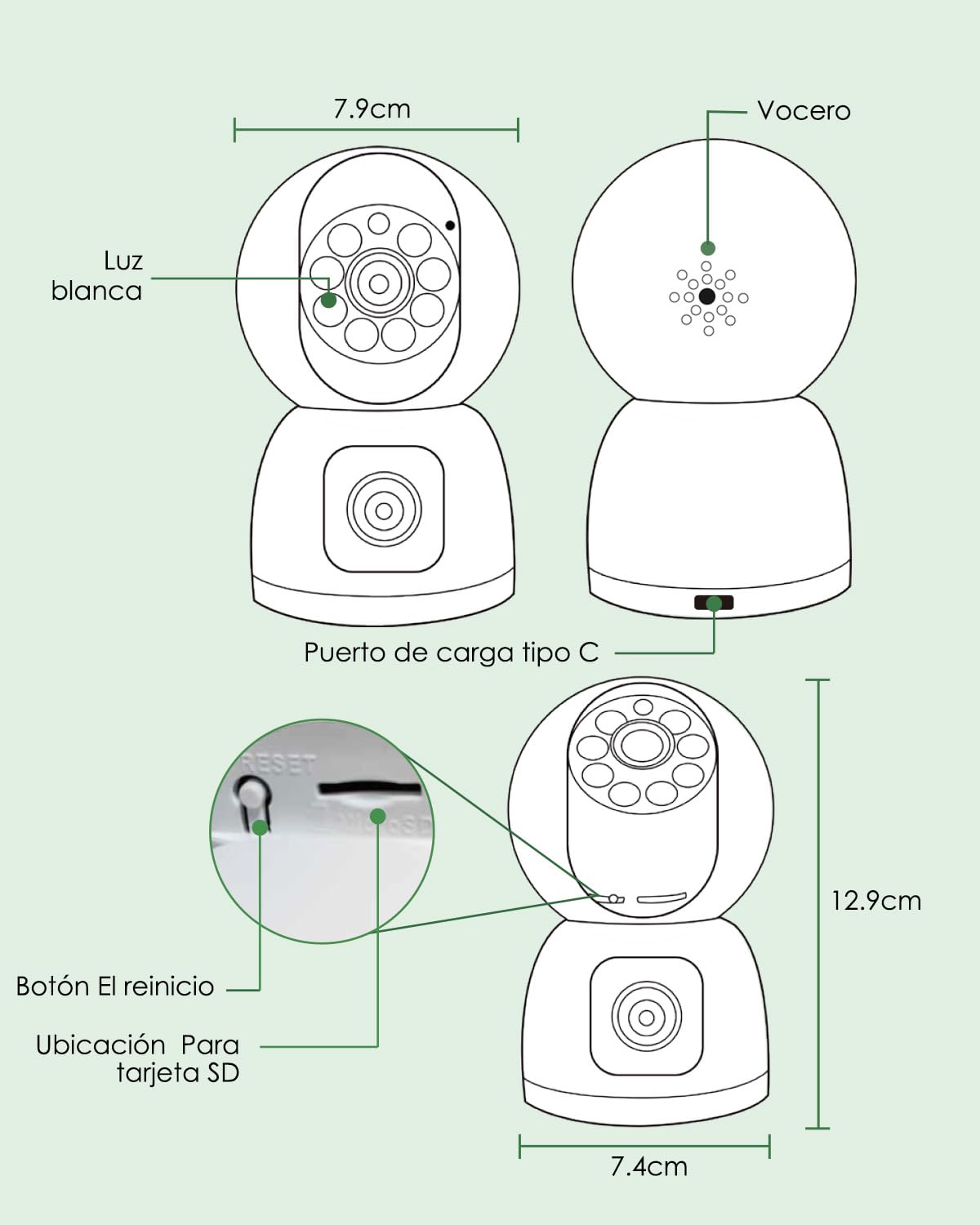 YESYAMO Cámara Vigilancia WiFi Interior 2.5K 4MP, Camaras Vigilancia Domicilio con 2.4G/5G WiFi 360° Cámara de Seguridad para bebé, Perro, Visión Nocturna, Seguimiento Automatico, Detección AI
