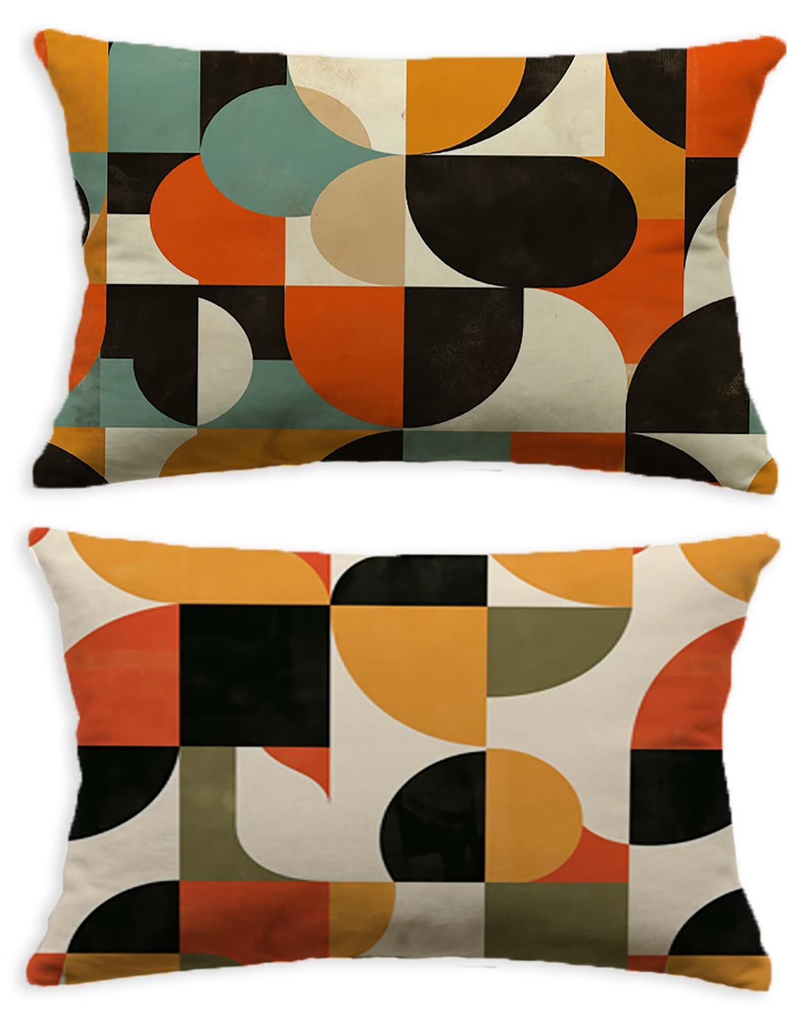 Housse de coussin 40x60 lot de 2 en velours imprimé O-97C pour déco de salon
