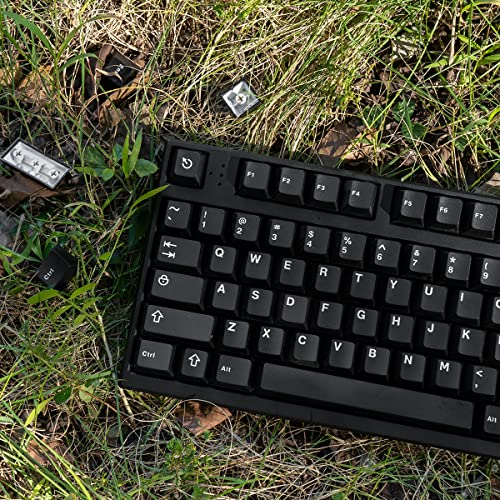 Image of mintcaps Black WOB Keycaps Doubleshot Cherry Profile 121 Keys Custom Minimalist Keycaps Set for 60% 65% 70% 75% 100% Cherry MX Gateron Kailh Switches Mechanical Keyboards
