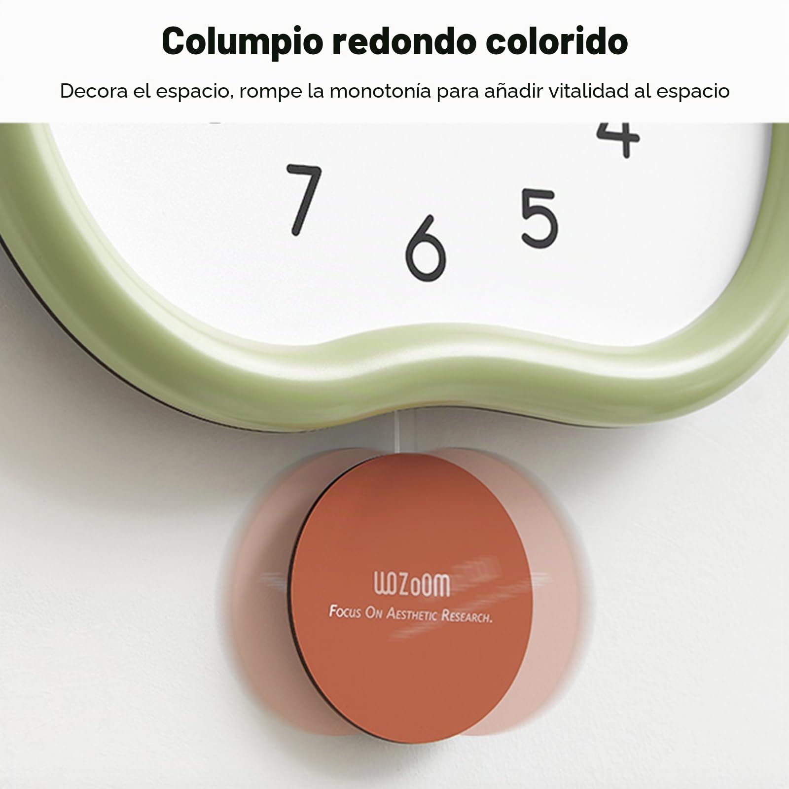 Ergocar Reloj De Pared De Madera Moderno y Silencioso, Analógico Con Péndulo Oscilante, Redondo, Funciona Con Pilas, Adecuado Para Dormitorio, Salón