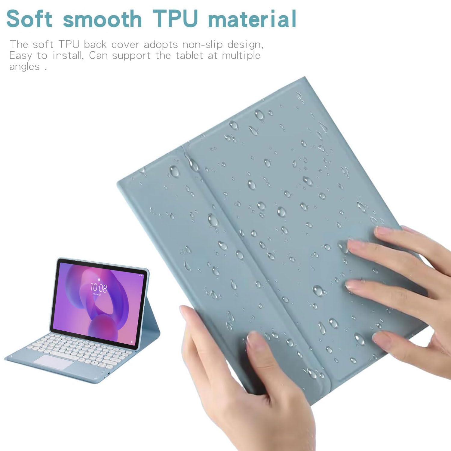 Custodia con Tastiera per Lenovo Idea Tab Plus 12,1 Pollici/Tab K12 Modello 2025 (TB361ZU/TB361FU), Layout Italiano Tastiera Rimovibile con Touchpad Intelligente con Mouse,Viola