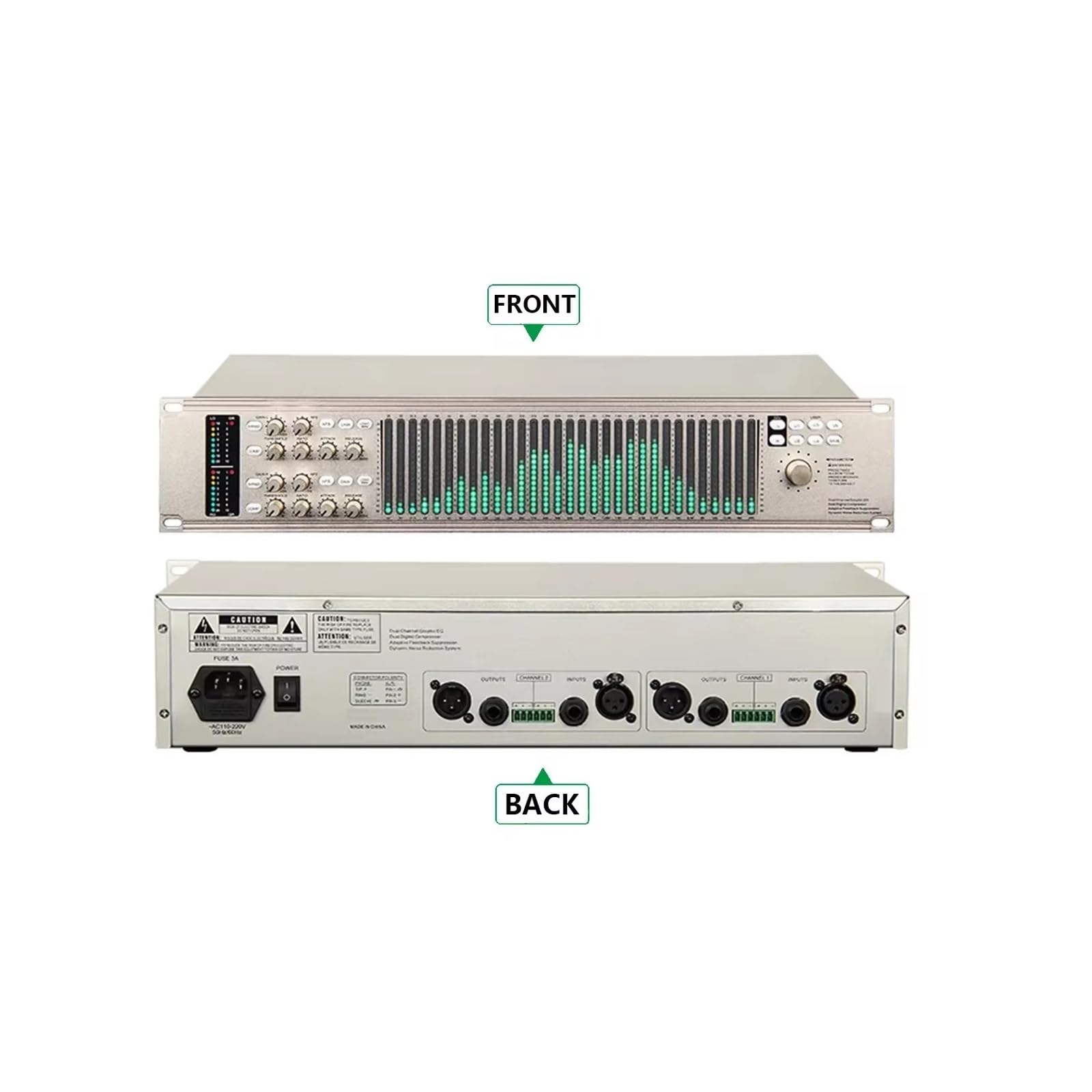 Doppio Processore Audio Crossover Con Equalizzatore Grafico Audio Digitale A 31 Canali 2U For Concerti Sul Palco