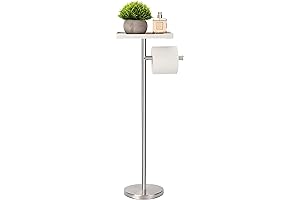 Sturdy and Elegant Toilet Paper Holder with Spacious Storage Shelf