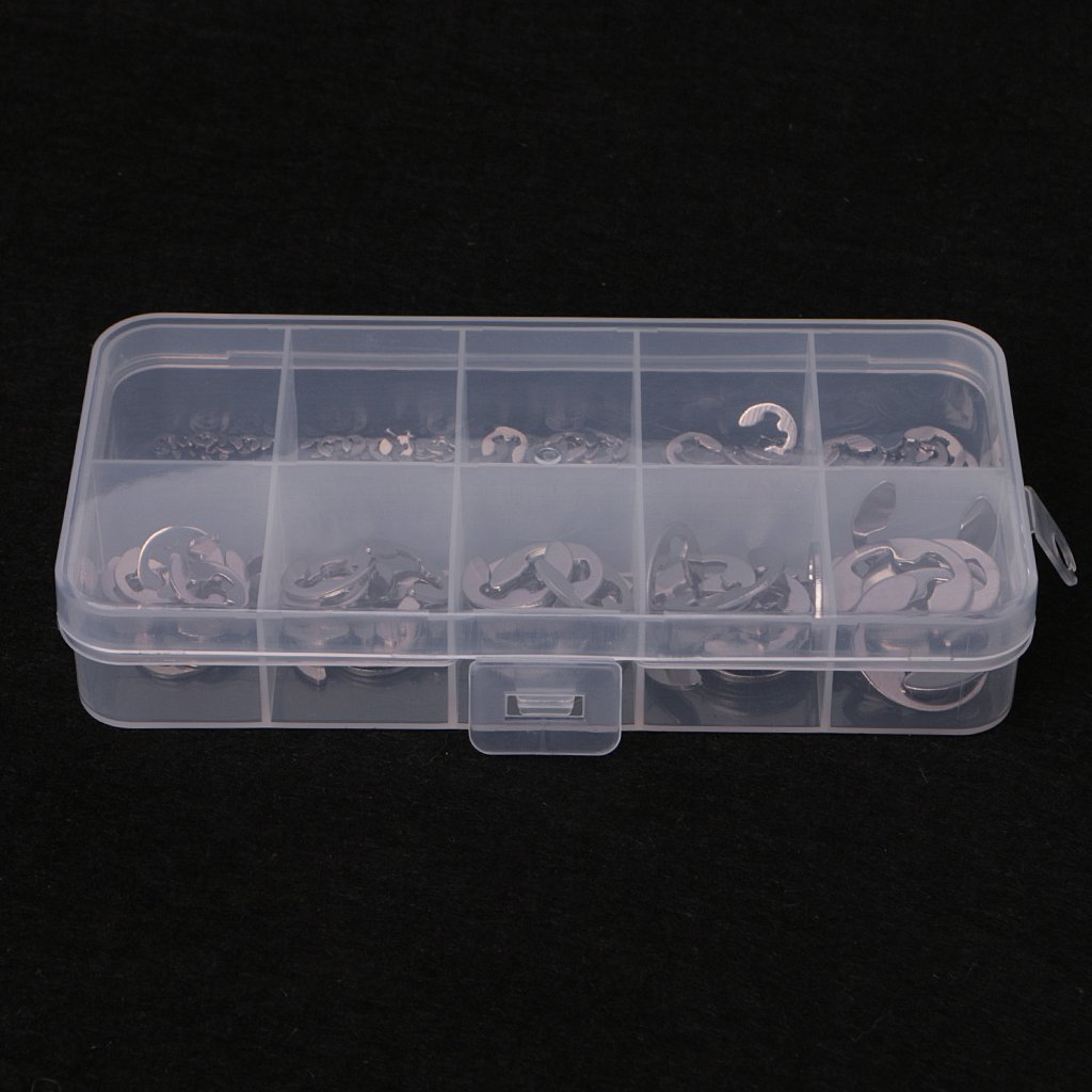 QIXIAMO 120PCS 1.5mm-10mm Stainless Steel Retaining Circlip Set