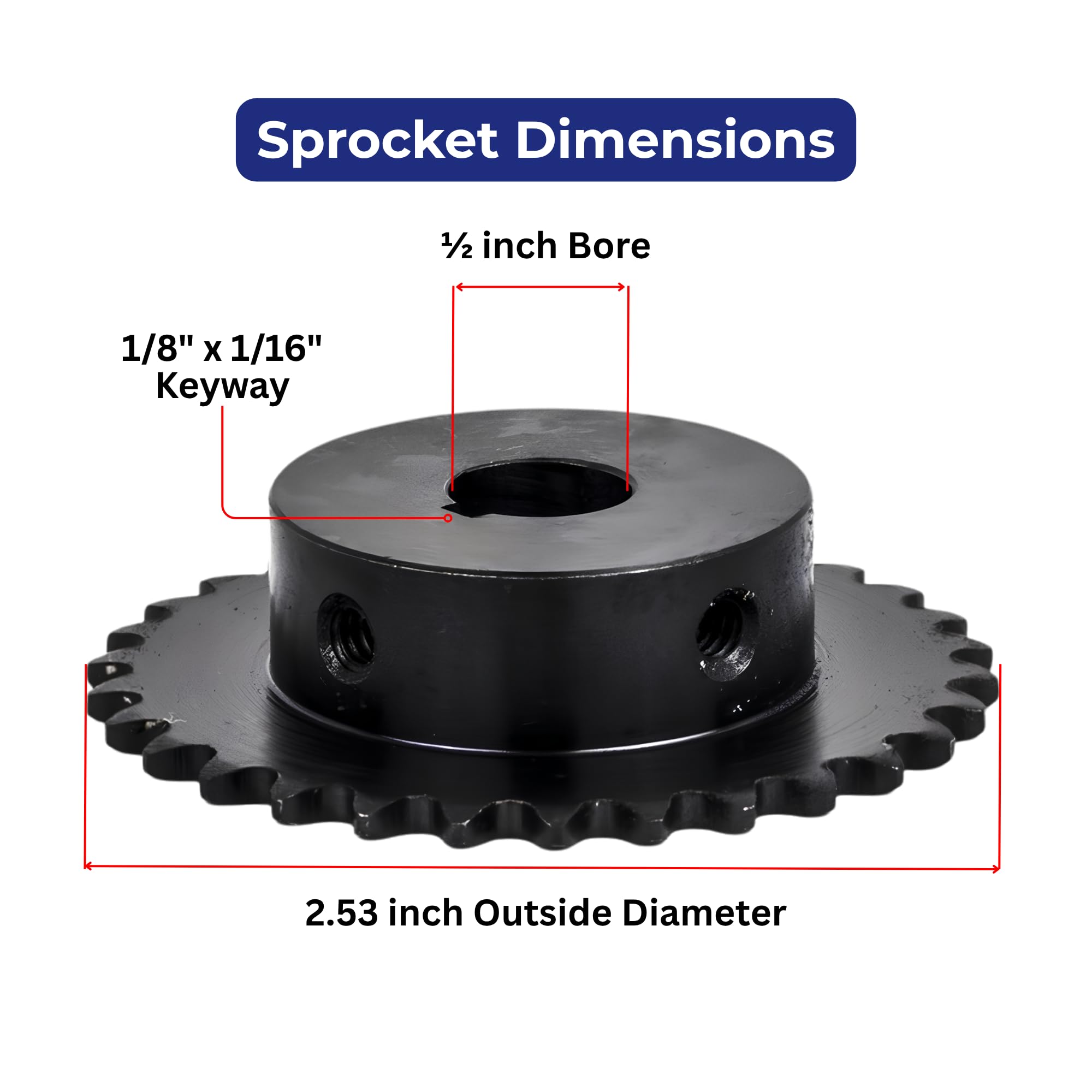 Jeremywell #25 Roller Chain Sprocket - 30 Teeth -4 Jeremywell #25 Roller Chain Sprocket - 30 Teeth -4