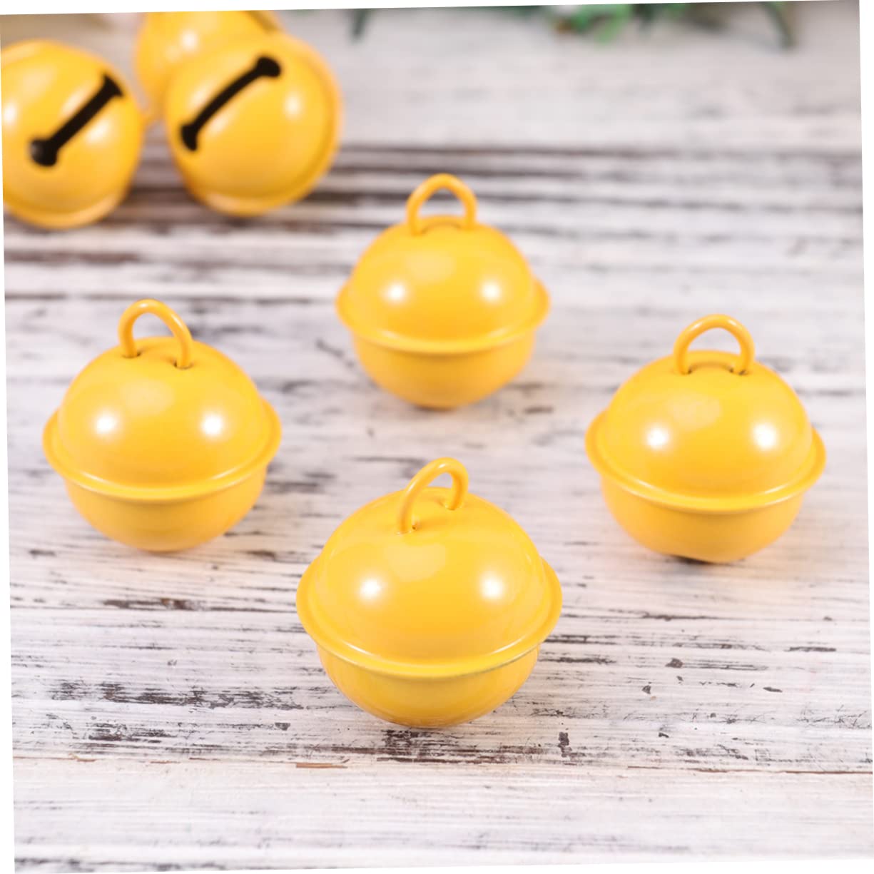 DOITOOL Bright Yellow Mini Jingle Bells 50 Pcs 22mm Metal Bells Crisp Sound Ideal for Christmas Decor DIY Projects Jewelry Making