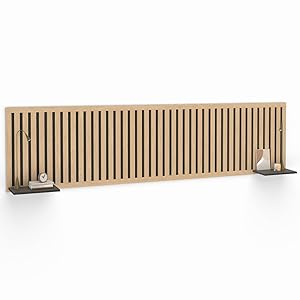 IDMarket Aria - Cabecero de cama colgante (240 cm, de madera y negro