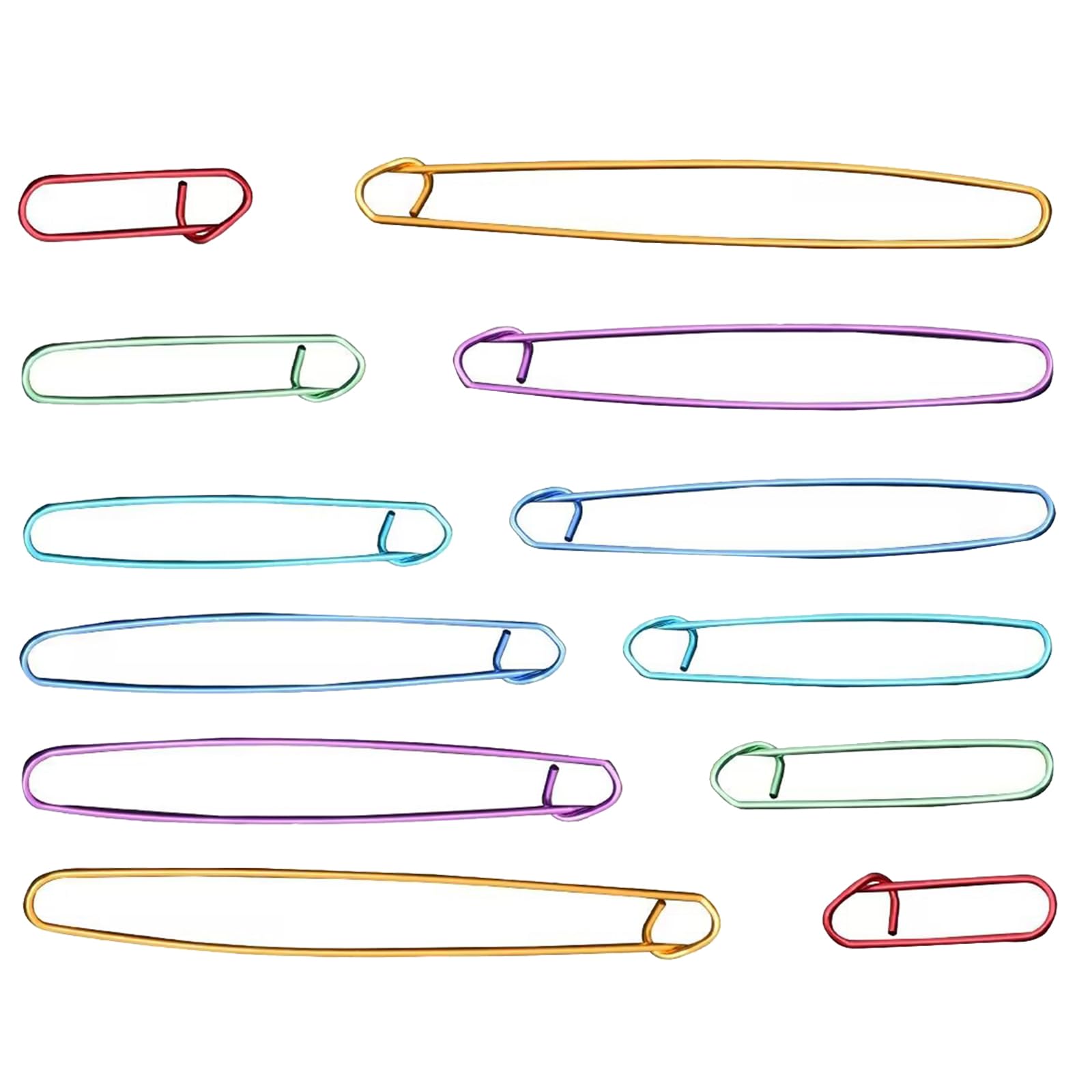 12pcs Knitting Stitch Holders, Stitch Holders for Knitting UK - Aluminum Colorful Metal Stitch Holder Set - Ideal for Blankets, Scarves, Quilts, Patchwork, Sewing and Other Craft Projects