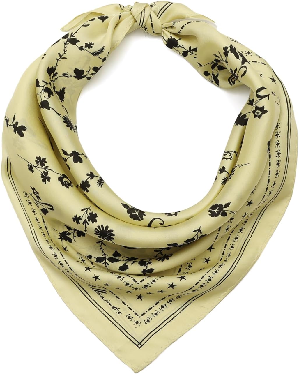 AllSaints Womens Fleur De Lis Silk Bandana, Stylish & Lightweight Fashion Accessory