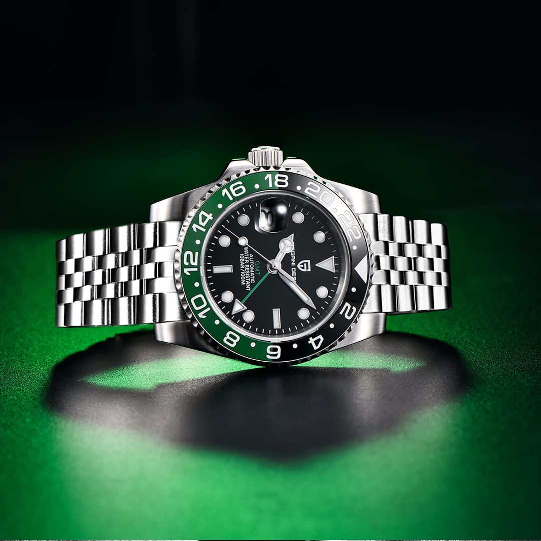 Pagani Design Uomo Meccanico GMT Acciaio Inossidabile Impermeabile Orologio Da Polso Zaffiro Vetro Acciaio Inox Ceramica Orologi Orologio per Uomo