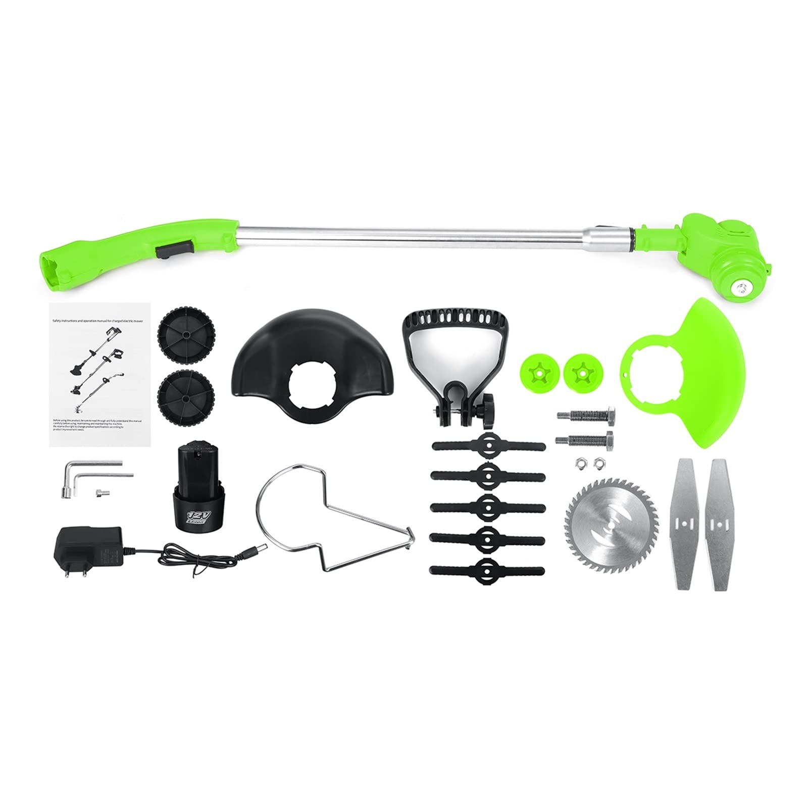 Tosaerba elettrico 600W potente tagliaerba elettrico taglierina Weeder 18VF tosaerba macchina da taglio a batteria attrezzo da giardino con batteria agli ioni di litio 2PC Per giardino/prato(1 Battery