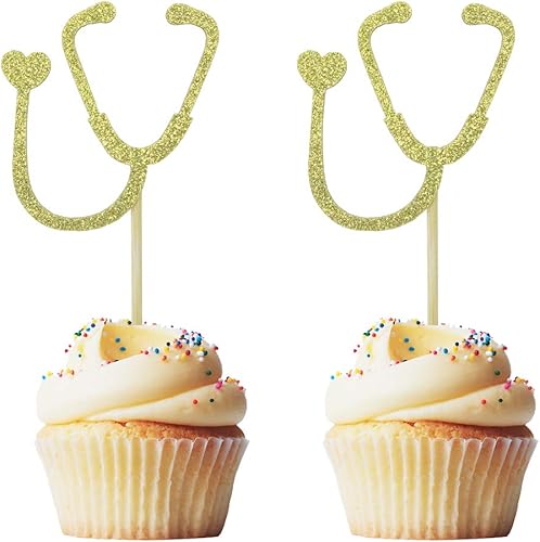 Morndew 24 piezas de estetoscopio para magdalenas para hospital, fiesta temática, fiesta de cumpleaños, decoración de fiesta de graduación disponible en Yaxa Colombia