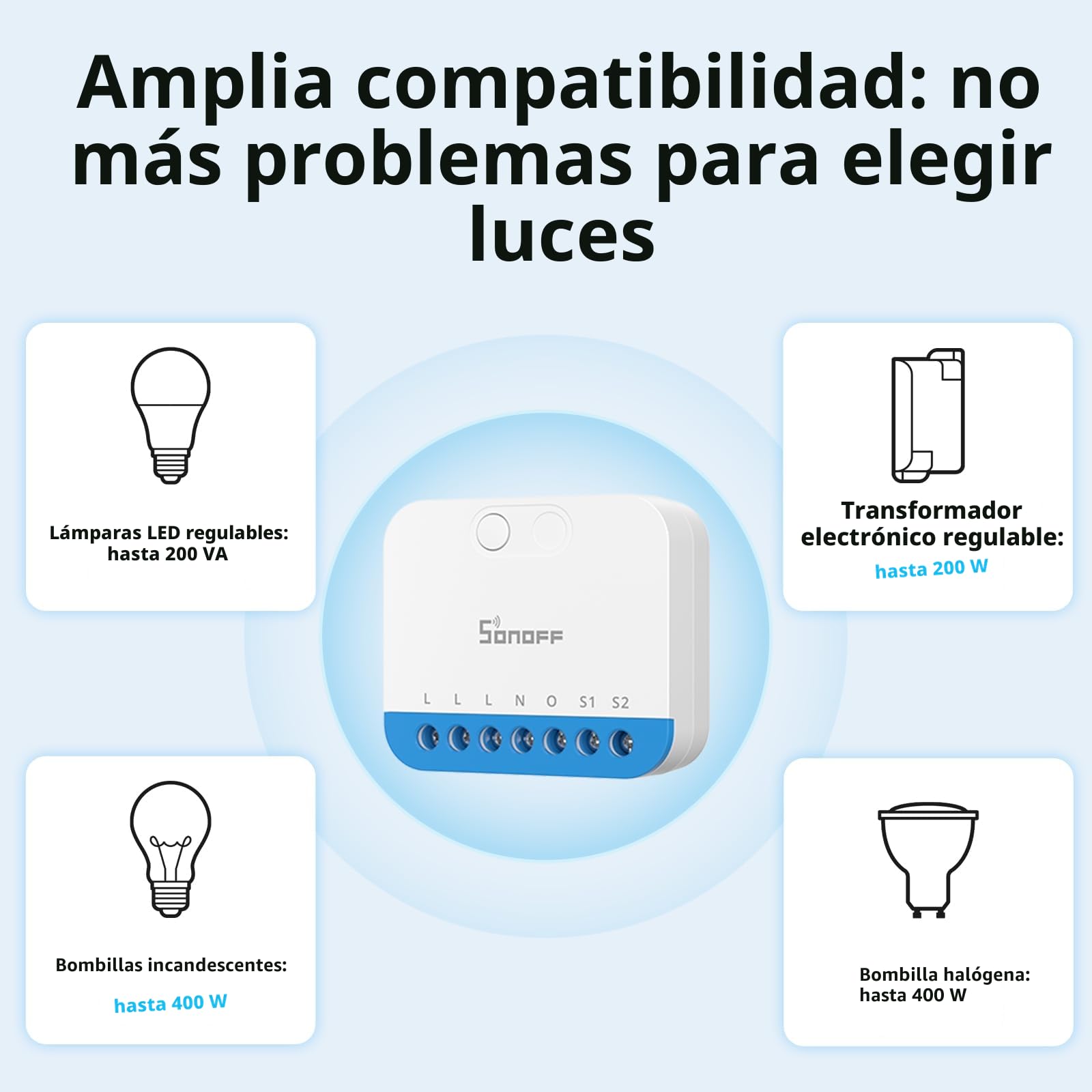 SONOFF Mini DIM Zigbee - Interruptor regulador de intensidad para LED regulable, transformadores electrónicos, bombillas incandescentes y halógenas, Zigbee 3.0, requiere cable neutro, medición de