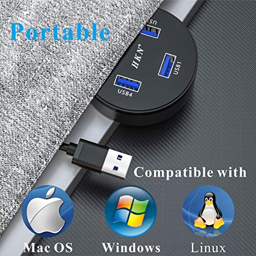 HKN-Desktop-USB-30-Hub-with-Long-Cable-Computer-USB30-with-Long-Cord-USB3-Splitter-with-31ft-Line-SlimPortable-USB-3-Hub-with-4-Ports-for-Laptop-TabletopStationPCFlash-DriveMobile-HDDU-Disk