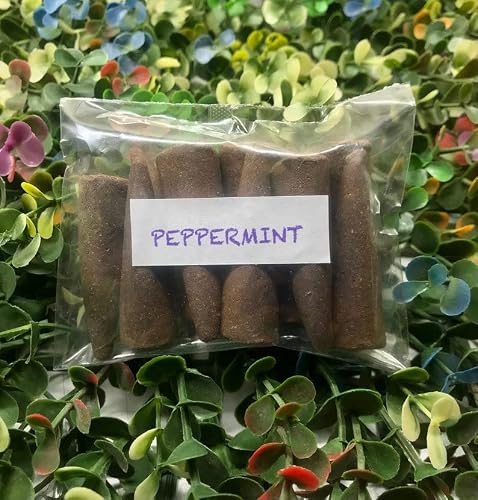 Incense Cones Pack of (25 Cones) - 100% Natural Incense Cones - Christmas Incense Cones - Traditional Indian Incense (No Damaged Cones Hand Sorted Packet) (Peppermint)