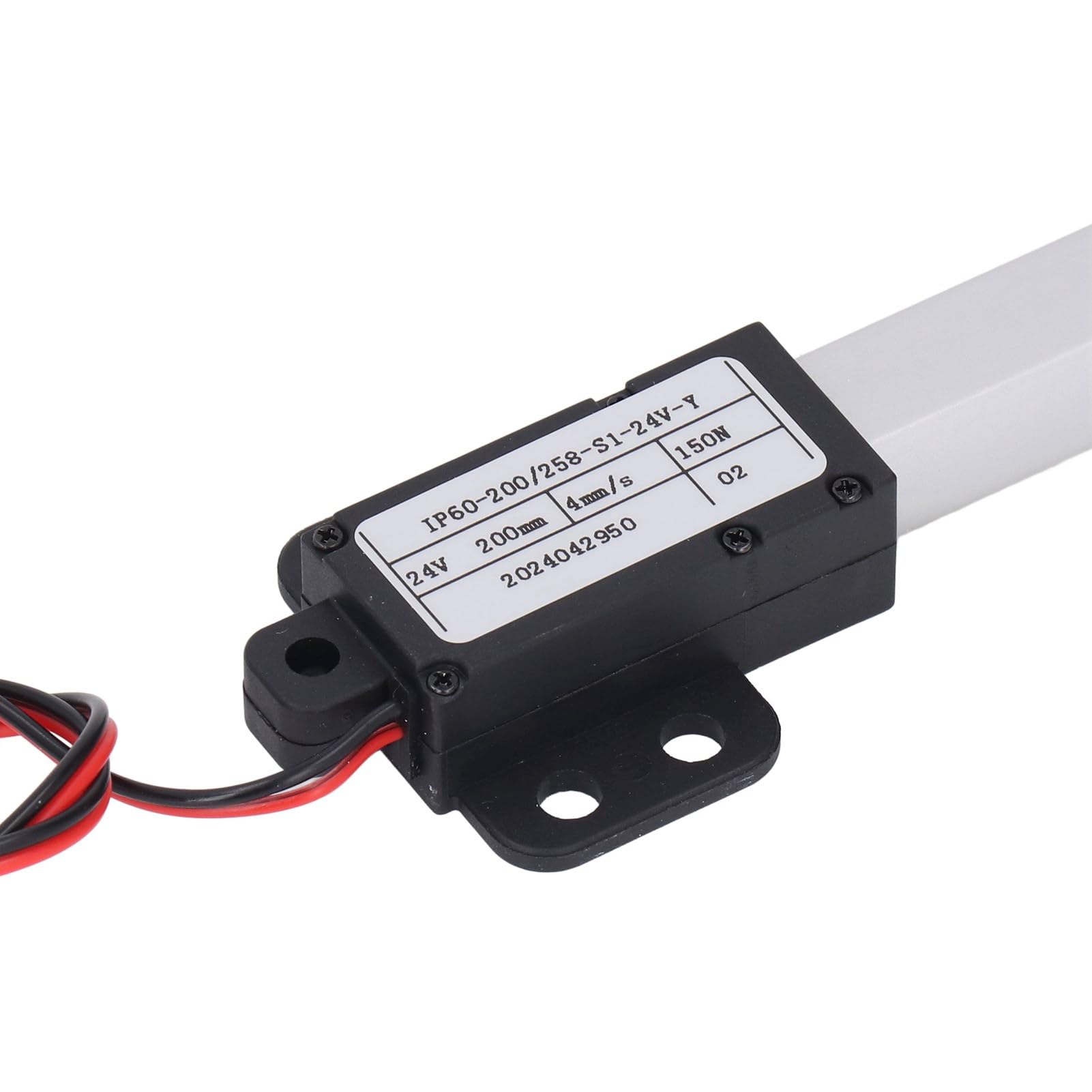 Wakects Actuador Lineal Eléctrico 24V DC 200mm 150N Fuerza de Empuje Mini Actuador Lineal con ABS Aluminio Funciones de Protección para Industria Agricultura Medicina