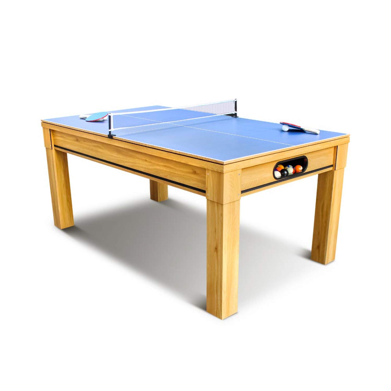 CONCEPT USINE | Table à Manger Multi-Jeux Atlanta | Billard et Ping-Pong Intégrés | Plateau Réversible | Gain de Place et Multi-Fonctions | Accessoires Inclus | Idée Cadeau Jeu, Famille et Décoration