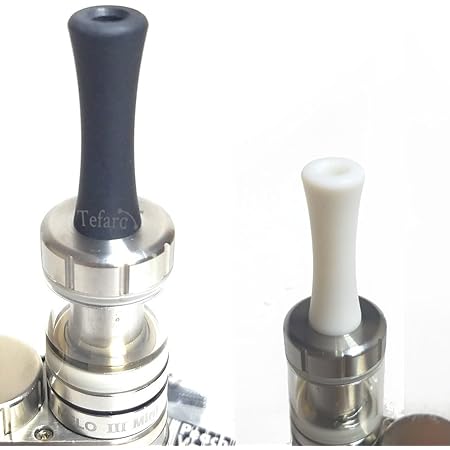 Amazon Peach Vape Tefarc 正規品 510規格 テフロン製ドリップチップ白黒2個セット ブラック ホワイト テフロン素材特有のサラサラとした質感で抜群の吸い心地 ぴったりフィット Peach Vape アトマイザー