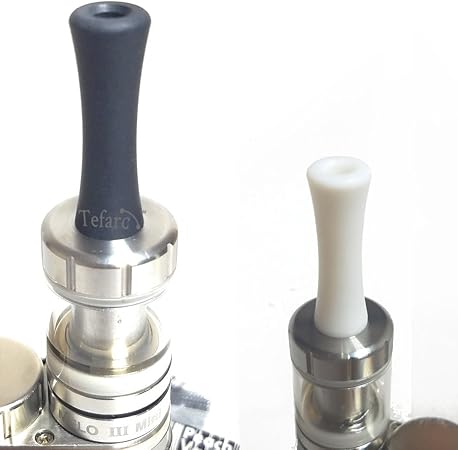 Amazon Peach Vape Tefarc 正規品 510規格 テフロン製ドリップチップ白黒2個セット ブラック ホワイト テフロン素材特有のサラサラとした質感で の吸い心地 ぴったりフィット Peach Vape アトマイザー