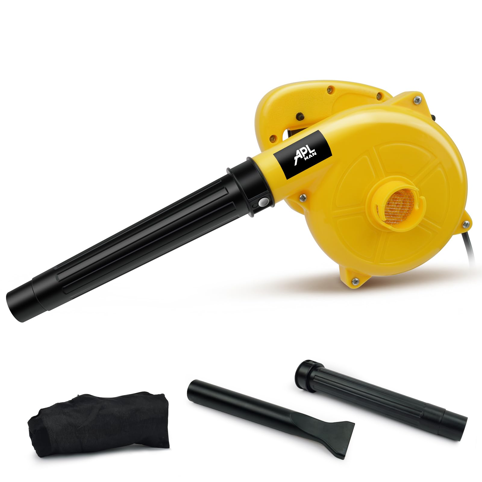 APLMAN Soprador de folhas elétrico com fio, 2 em 1, pequeno varredor/aspirador de pó,