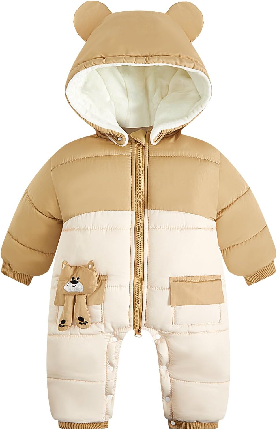 JiAmy Infant Snowsuit Toddler Baby Winter Clothes with Zippers Detachable Hat Warm Baby Girl Boy Coat