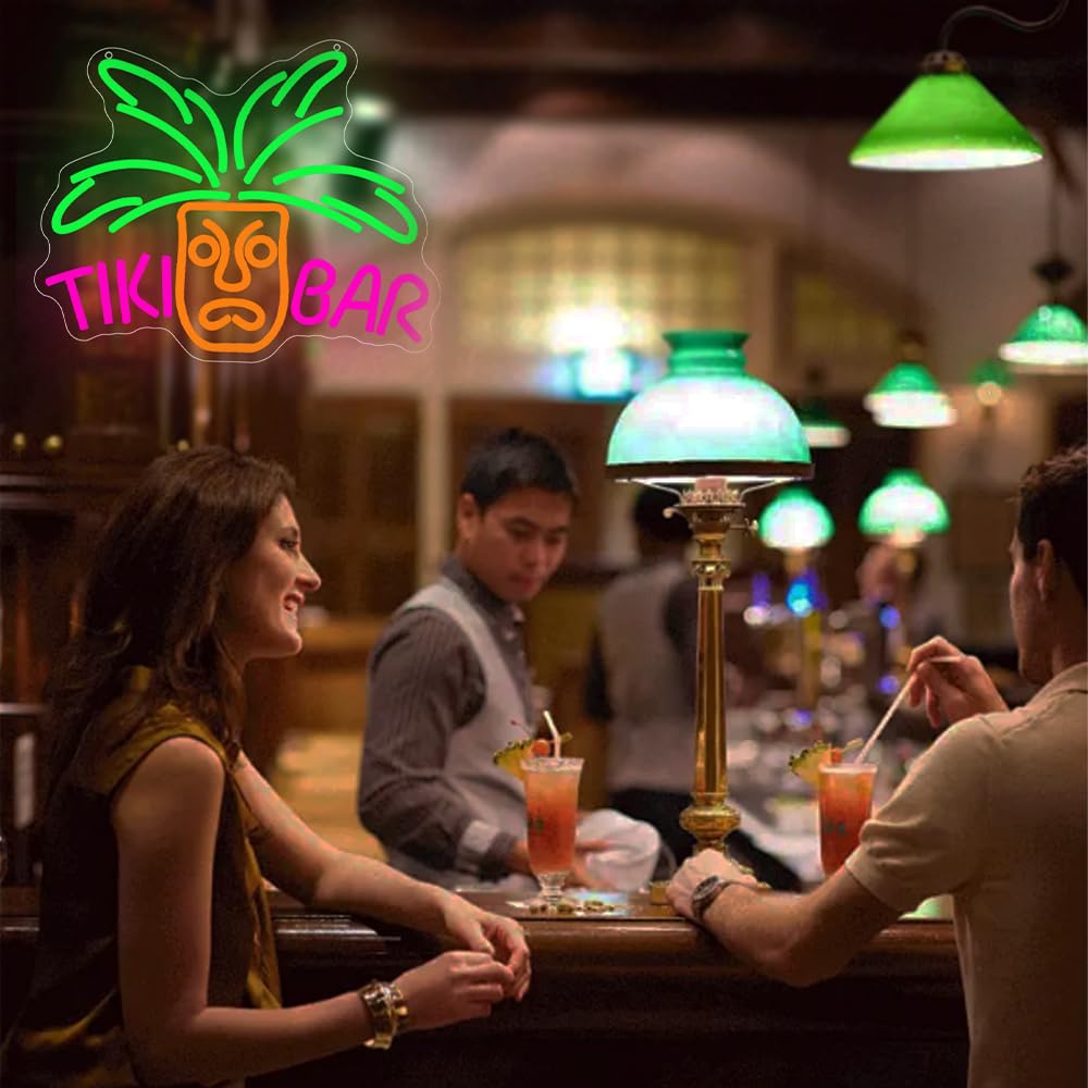 Tiki Bar Neón Signo Para Decoración De La Pared Led Signo Tiki Máscara Neón Usb Alimentado Signo Para Home Bar Cerveza Fiesta Club Hombres Bodega