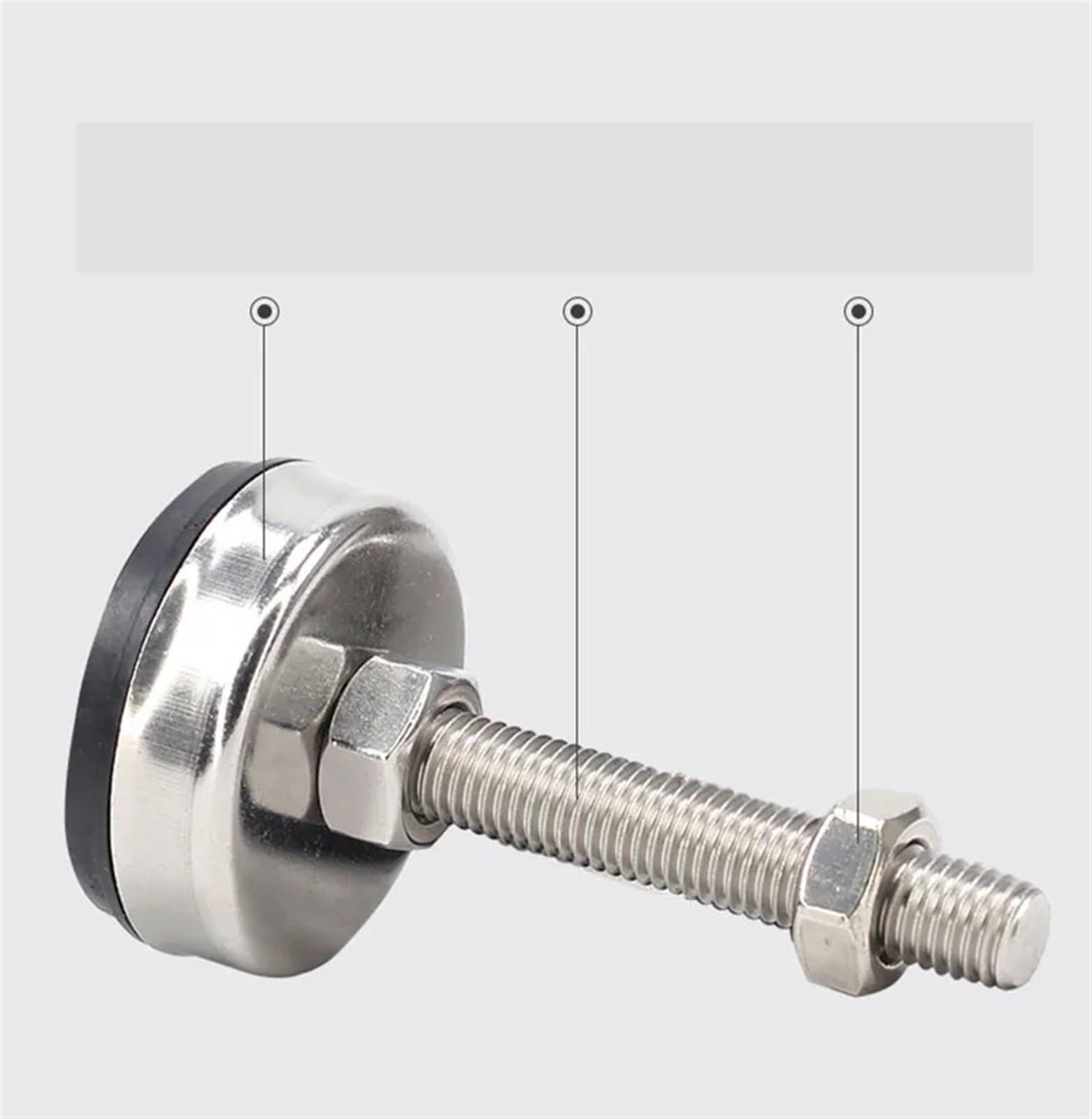 Piedini regolabili per giradischi in acciaio inox con filettatura M8 M10 M12, piedini di livellamento per mobili, 6 pezzi (D65 x M12 x 150 mm) per una stabilità ottimale
