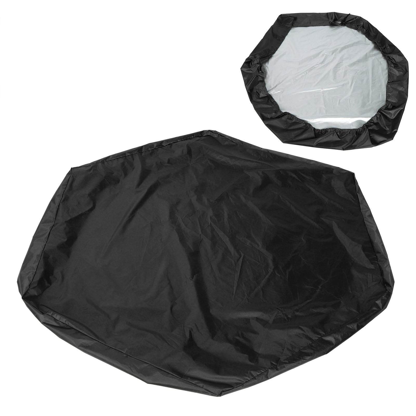 Couverture de bac à Sable, Couverture de Protection de Jouets de Sable de bac à Sable Hexagonal Couverture de Piscine étanche avec Couverture de bac à Sable de Cordon pour Le (Noir)